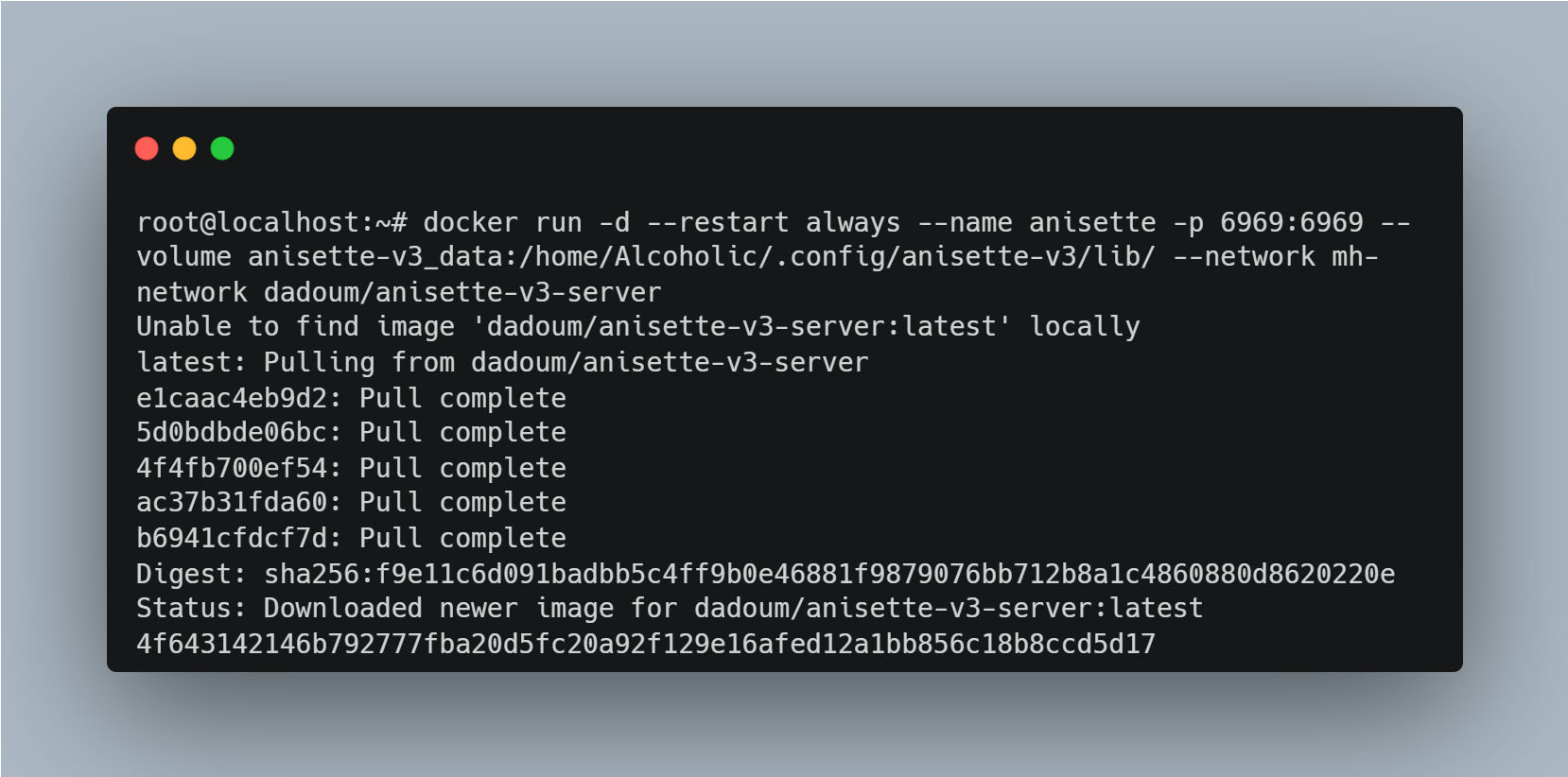 Anisette Server running in Docker