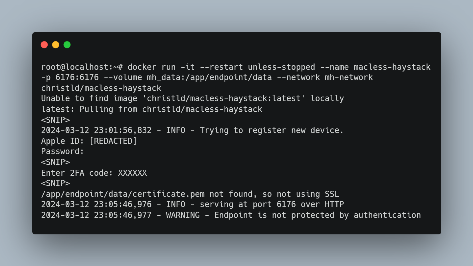 Login prompt